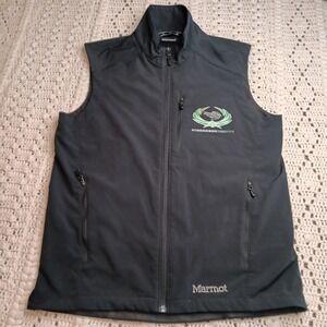 Marmot Approach Vest Mens M Black FULL ZIP M3 Windbreaker Porche Back Hit Gorp